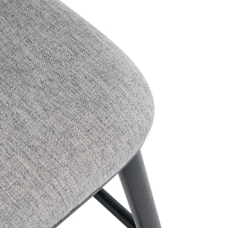 Sunvega Rubberwood Barstool Set of 2 with Grey Upholstery and Hourglass Backrest
