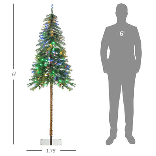 Sunvega Pencil Artificial Xmas Tree with Faux Snow Flocked Full Branch Tips Flame-retardant