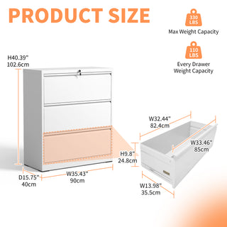 Sunvega 4 Drawer Metal Vertical File Cabinet with Lock for A4 Legal Letter Size