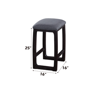 Sunvega Weathered Espresso Fabric Counter Height Stool with Padded Seat