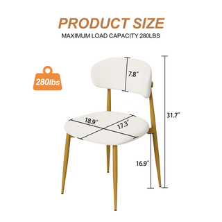Sunvega Modern Glass Dining Table with Metal Legs for Kitchen Living Room Office