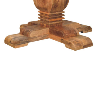 Sunvega Solid Wood Valentina Round Dining Table with Sculpted Pedestal Base