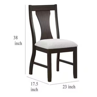 Sunvega Contemporary Espresso Slat Back Chairs with Upholstered Seat for Dining Room