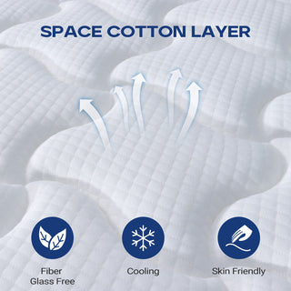 Sunvega Deep Sleep 8 Inch Twin Size Hybrid Mattress with Plush Euro Top and Memory Foam