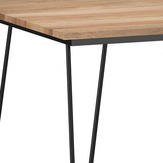 Sunvega Natural Mango Wood Square Dining Table with Hairpin Legs for Kitchen