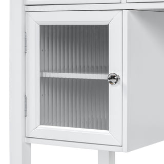 Sunvega Adjustable Mirror Makeup Vanity Desk with Drawers and Cabinet for Bedroom