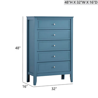 Sunvega Fully Assembled 6 Drawer Dresser with French Dovetail Wood Veneer Finish