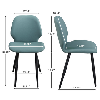 Sunvega Upholstered Dining Chairs with Soft Suede-Style Fabric and Metal Legs Set of 4