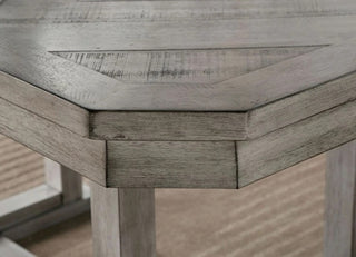 Sunvega Gray Fabric Upholstered Dining Bench with Wire-Brushed Finish