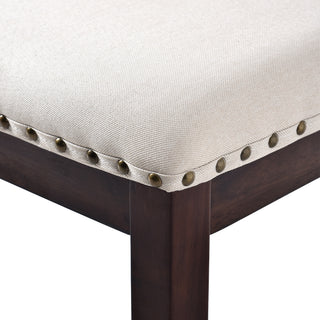 Sunvega Upholstered Dining Chairs Set of 4 with High Back Tufted Detail and Nailhead Trim
