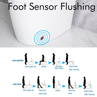 Sunvega Elongated Smart Toilet with Heated Bidet Seat Auto Open Close Lid