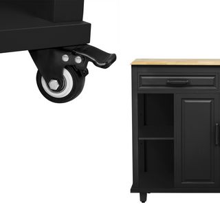 Sunvega Extendable Kitchen Island with Dining Table Internal Storage and Power Outlet