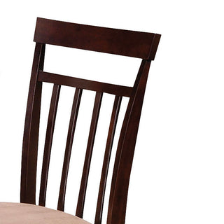 Sunvega Espresso and Beige 5-Piece Dining Set with Plush Microfiber Cushions