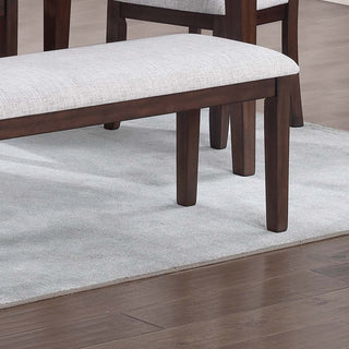 Sunvega Walnut Color Cushion Padded Seat Dining Room Bench in Contemporary Style