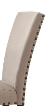 Sunvega Linen Upholstered Parson Armless Side Chair with Nailhead Trim