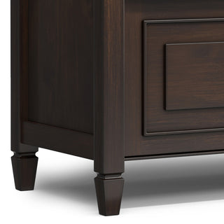 Sunvega Handcrafted Solid Wood Storage Bench with Lift Top and Dark Chestnut Finish