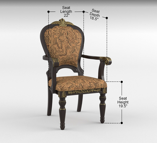 Sunvega Traditional Formal Side Chairs Set of 2 with Jacquard Upholstery and Cherry Finish