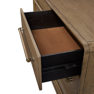 Sunvega Latte Elm Veneer Six Drawer Dresser with Cedar Lined Bottom