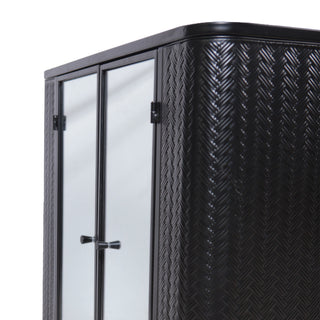 Sunvega Wall-Mounted Bathroom Cabinet with 2 Mirrored Doors and Open Shelf
