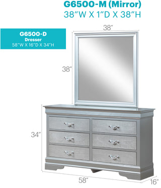 Sunvega Silver Champagne Nightstand with Two Spacious Drawers for Bedroom