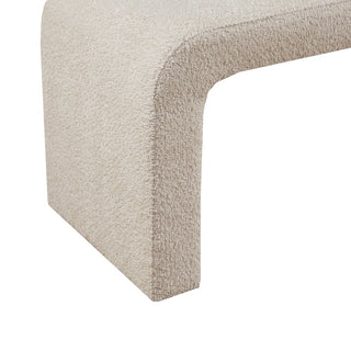 Sunvega Modern Waterfall Bench with Cozy Boucle Fabric for Bedroom