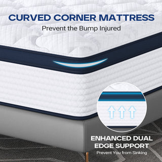 Sunvega Deep Sleep 8 Inch Twin Size Hybrid Mattress with Plush Euro Top and Memory Foam