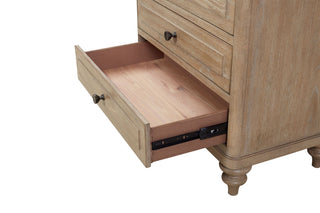 Sunvega Sand Finish Nightstand With 3 Storage Drawers And USB Charging Ports