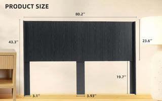 Sunvega Modern Farmhouse Queen Headboard with Realistic Wood Grain and 3D Carving