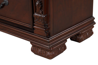 Sunvega Cherry Wood Night Stand with Two Smooth Ball Bearing Drawers