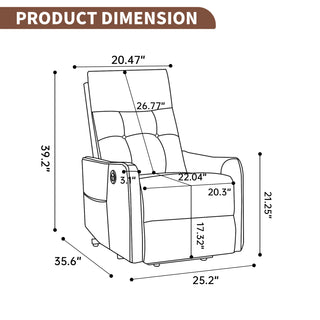 Sunvega Single Motor Power Lift Recliner Chair with Massage and Heat for Elderly