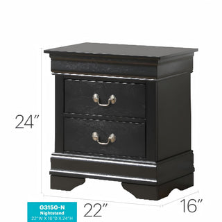 Sunvega Chic Black Nightstand for Compact Bedrooms with No Assembly