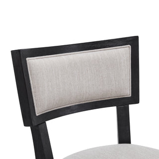 Sunvega Solid Rubber Wood Upholstered Counter Stools Set of 2 with Backrest and Footrest