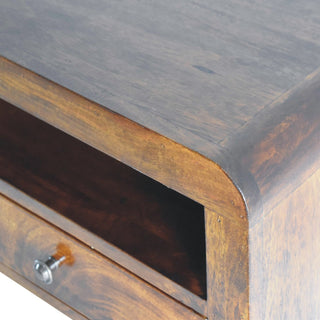 Sunvega Chunky Chestnut Floating Bedside with Drawer and Open Shelf