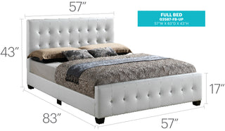 Sunvega Elegant Transitional Queen Bed in White with Chic Finish and Sturdy Build