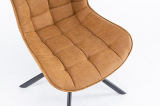 Sunvega Mid-Century Modern Tufted Diamond Pattern Upholstered Swivel Dining Chair