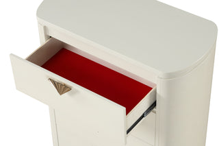 Sunvega Sleek High Gloss Modern Rounded Design Five Spacious Drawers Chest
