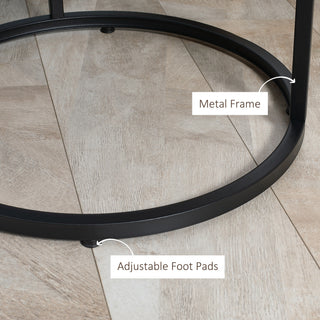 Sunvega Industrial Style Round Nesting Coffee Table Set with Metal Frame for Living Room