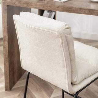 Sunvega Upholstered Counter Height Stools with Sled Base and Footrest, Set of 2