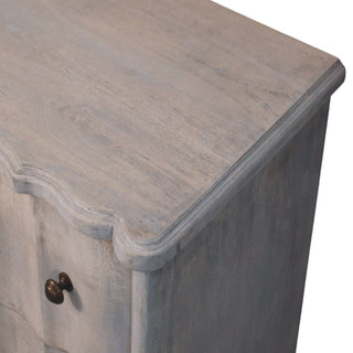 Sunvega Acid Wash Solid Mango Wood Chest with Soft Curved Legs