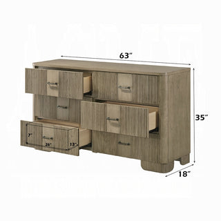 Sunvega Antique Oak Finish Transitional Rustic Nightstand with 2 Storage Drawers