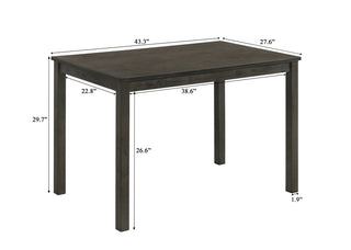 Sunvega Contemporary Rectangular Dining Table with Dark Wood Finish for Dining Room