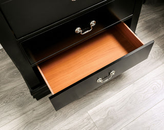 Sunvega Dark Cherry Finish Transitional Chest with English Dovetail Drawers and Bracket Legs