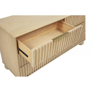 Sunvega Modern Bedroom Dresser with Fluted Panels and Rounded Legs in Light Oak