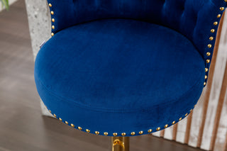 Sunvega Velvet 360 ° Rotating Bar Chair with Soft Pillow and Adjustable Height for Kitchen