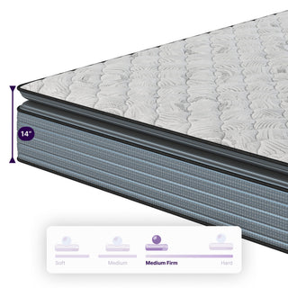 Sunvega Orthopedic Hybrid Pillow Top Mattress with Pressure Relief and Low Motion Transfer