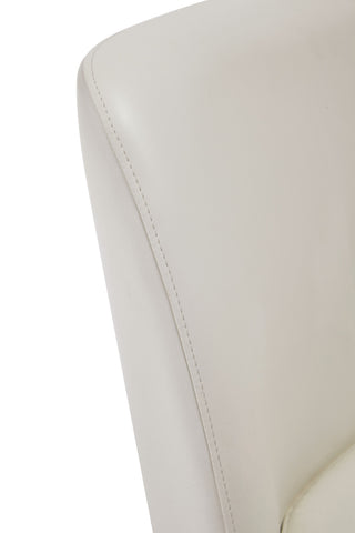 Sunvega Modern Upholstered Faux Leather Dining Chair with Black Metal Base