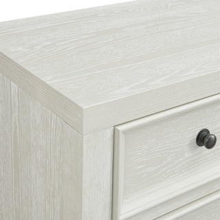 Sunvega Gypsum Whitewash 6-Drawer Chest with Sleek Metal Knobs