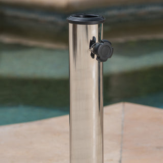 Sunvega Stainless Steel Round Wheelie Umbrella Base for Outdoor Patio Use