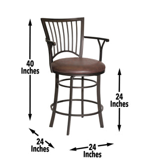 Sunvega Commercial Grade 24 Inch Swivel Counter Stool with Metal Footrest