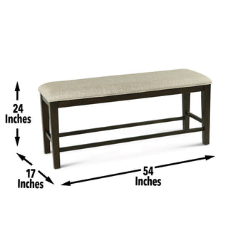 Sunvega Counter Height Bench with Upholstered Seat and Wood Frame for Kitchen or Bedroom